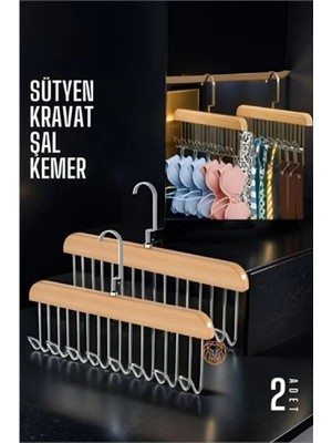 Pileli Store Turk Dolap Içi Askı 2 Adet Sütyen Şal Kravat Kemer Çanta