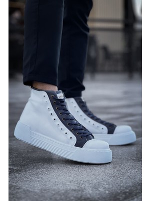 Uravas Store CH167 - Gbt Blazer Erkek Bot Beyaz/antrasit