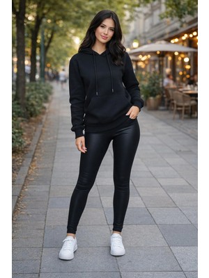 Kadın Oversize Premium 3 Iplik Şardonlu Sweatshirt