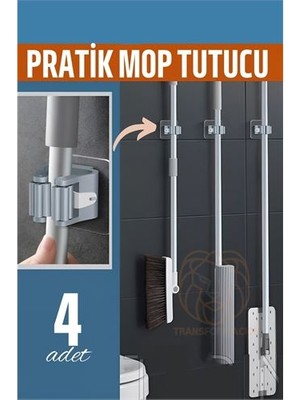 Zenvia Turk Yapışkanlı Pratik Mop Tutucu 4 Adet ZNV-HBY3245