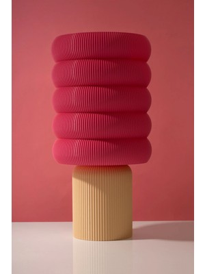 Pembe Pamuk Şeker Masa Lambası – 3D Baskı Modern Pastel Abajur