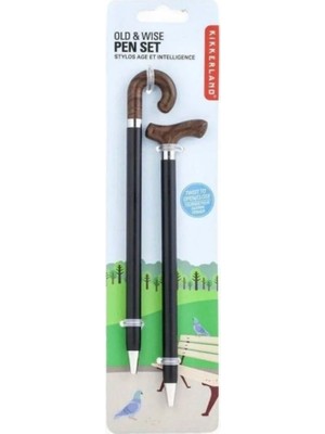 Kikkerland Pen Old And Wise Set - Baston Tükenmez Kalemler - 2li Set