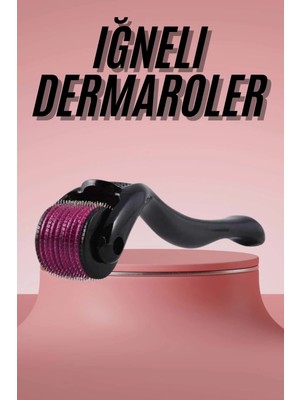 Renas Store Derma Roller Titanyum Uçlu 540 Iğneli 1 mm Saç Sakal Çıkarma Cilt Bakım Masaj Aleti