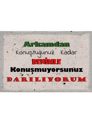 tp Retro Vintage 5 mm Ahşap Üzerine Darılıyorum Temalı Poster Tablo 20X30 cm