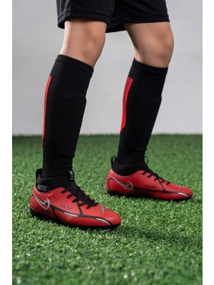 Liarca Aeroflow Velocıty Sock Kırmızı Hafif Yüksek Hız Maksimum Zemin Tutuş Teknolojili Çoraplı Çocuk Krampon