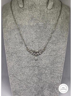 Love Yazılı Silver Çelik Kolye