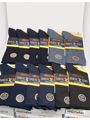 Dündar; Modal Diyabetik Erkek Çorap; Yazlık ; Dikişsiz/soft Yıkama/kokulu; Asorti 12'li Paket