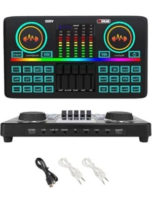 MarkEntegra Midex VS22 Üst Seviye Stüdyo Kayıt Canlı Yayın Şarjlı Ses Kartı Efektli Radyo Mikseri (Telefon ve Pc Podcast)