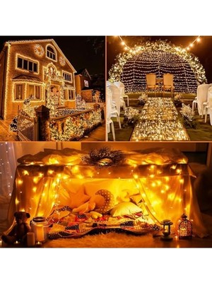 MarkEntegra Güneş Enerjili LED Işık Zinciri – 40 Metre, 400 Led, IP64 Su Geçirmez, 8 Modlu, Sıcak Beyaz Işık, Bahçe, Ağaç, Teras, Düğün, Parti ve Noel Dekoru Için          [enerji Sınıfı A]