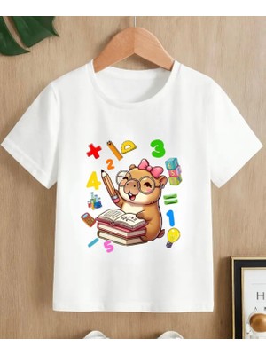 Nigrum Pardus Nıgrum Pardus Yeni Sezon Matematik Dehası Capybara Baskılı %100 Pamuk Kız Çocuk T-Shirt