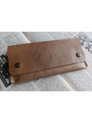 Mahfuz Gerçek Deri Tamamen El Emeği Kadın Cüzdan 22CM*8CM * 1 Kağıt Para Alanı 1 Kart Bölmesi DAK118