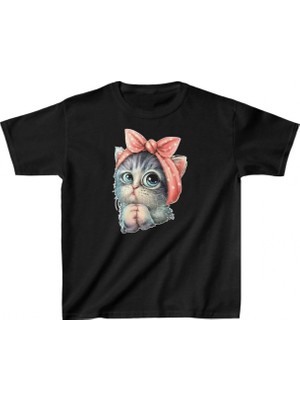 Marsilyan Baskılı T-Shirt - Siyah -