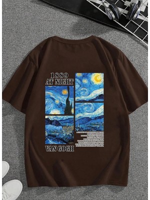 Nigrum Pardus Nıgrum Pardus Özel Seri Van Gogh Manzara Sırtbaskılı Kız Çocuk Oversize T-Shirt