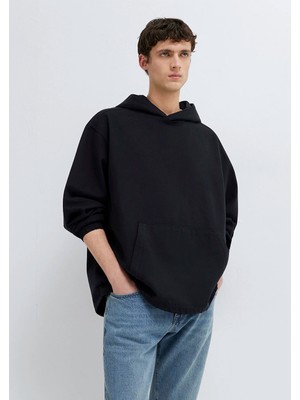 Mavi Kapüşonlu Siyah Sweatshirt 0211907-82128