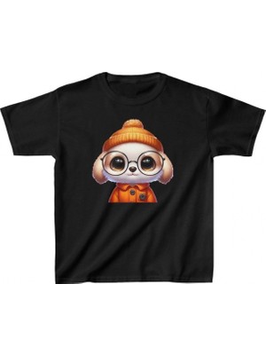Marsilyan Baskılı T-Shirt - Siyah -