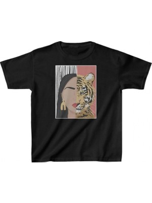 Marsilyan Baskılı T-Shirt - Siyah -