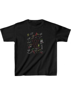 Marsilyan Baskılı T-Shirt - Siyah -