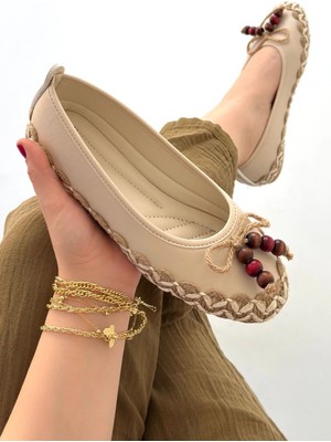 Sb Shopping Ilwe Bej Cilt Babet Ayakkabı