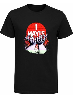Efendioğlu Design Logo 1 Mayıs Işçi Emekçi ve Dayanışma Bayramı Baskılı T-Shirt