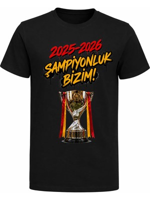 Efendioğlu Design Kısa Kollu 2026 Şampiyonluk Bizim Baskılı Çocuk T-Shirt
