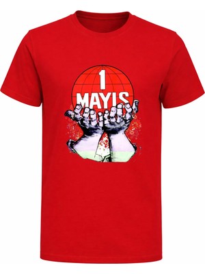 Efendioğlu Design Logo 1 Mayıs Işçi Emekçi ve Dayanışma Bayramı Baskılı T-Shirt