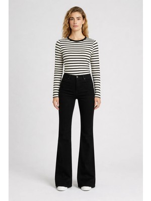 Vena Kadın Jenny Black Flare Jean Pantolon - Black