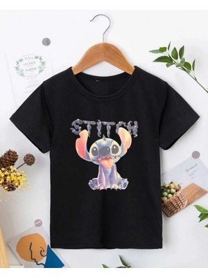 Marsilyan Bisiklet Yaka Kısa Kol   Baskılı T-Shirt - Siyah -