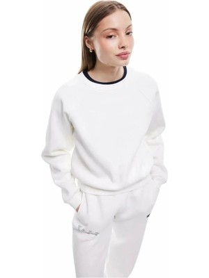 Koton Üç Iplik Şardonlu Dikiş Detaylı Bisiklet Yaka Oversize Sweatshirt
