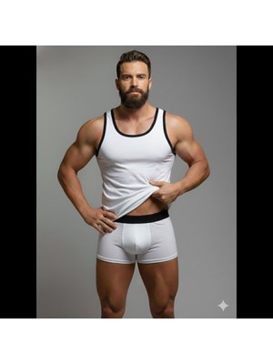 Beruflic Erkek Beyaz Tank Top Boxer Takım