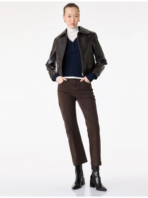 Koton Pamuklu Cepli Düğmeli Ispanyol Paça Crop Jean Pantolon - Kick Flare Jeans