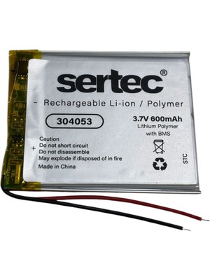 Sb Shopping Sertec 304053 3.7V 600 Mah Li-Polymer Pil (DEVRELI/1.5A)