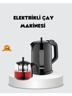 Renas Store Çaycı Cam Demlikli 1800W Güçlü Sıcak Tutmalı Elektrikli Çay Makinesi