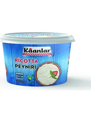 Kaanlar 400 Gr Ricotta Peynir Yarım Yağlı Sürülebilir Tatlı İçin Uygun Ricotta Peynir