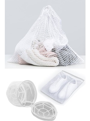 Renas Store 3lü Yı File Seti - Ayakkabı Filesi-Plastik Aparatlı Sütyen Yı- Çamaşır Yı Filesi