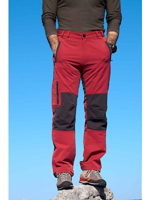 High Mountain Nepal Pantolon Erkekler İçin Kırmızı Antrasit Renkli Bambu Kumaşlı Dağcılık Rahatlığı