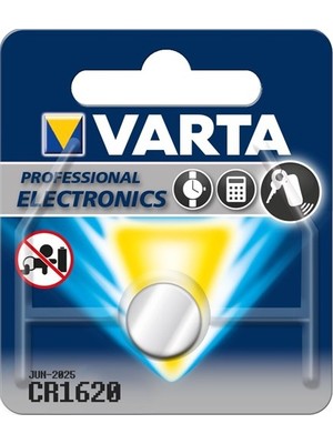 Varta 3V Lithium Düğme Pil CR1620 1 Adet 6620101401 Tek Kullanımlık Uzun Ömürlü Pil