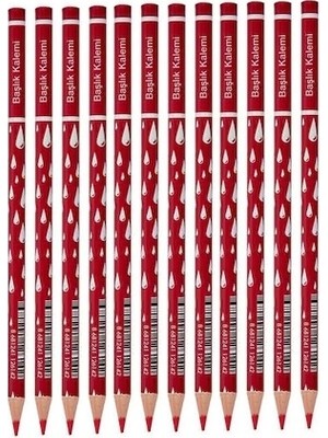 Faber-Castell Kırmızı Damla Desenli Başlık Kalemi 12'li Çocuklar İçin Renkli Kalem Seti