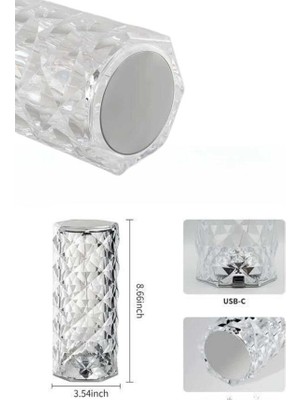 Renas Store Yeni Nesil Kristal Masa Gece Lambası Dokunmatik Renk Değiştirebilen