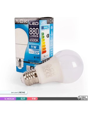 Ack 9W Beyaz LED Ampul E-27 Duy Tipi ile Uzun Ömürlü ve Tasarruflu Aydınlatma Çözümü