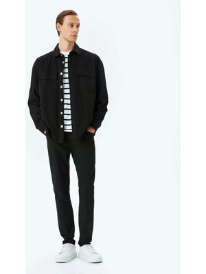 Koton Slim Fit Kot Pantolon - Brad Jean Erkek Günlük Tarz Siyah Denim Orta Kalınlık