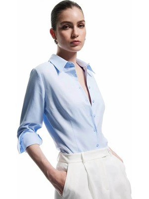 Koton Regular Fit Klasik Yaka Uzun Kollu Poplin Gömlek
