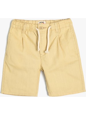 Koton Basic Chino Şort Cepli Pamuklu Beli Bağlamalı