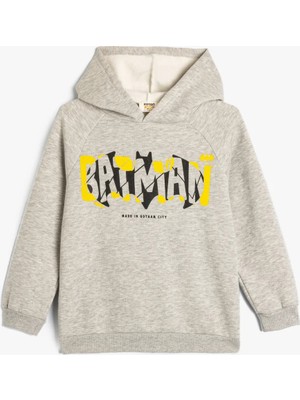 Koton Batman Kapşonlu Uzun Kollu Sweatshirt Kız Çocuk İçin Şardonlu Orta Kalınlık