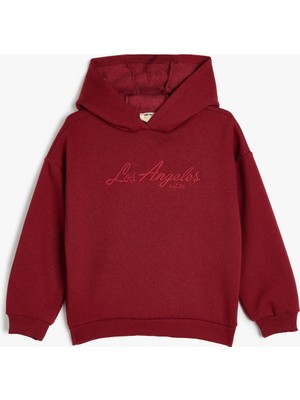 Koton Kapşonlu Sweatshirt Baskılı Uzun Kollu Üç Iplik