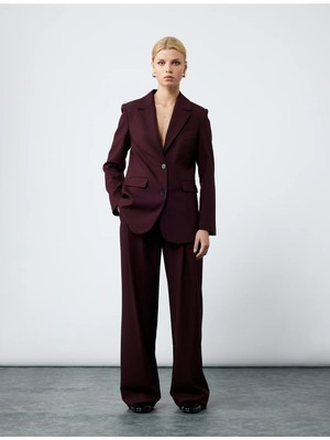 Koton Regular Fit Kapaklı Cep Detaylı Uzun Kollu Kruvaze Blazer Ceket