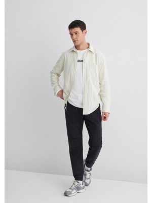 Mavi Beli Lastikli Siyah Jogger Pantolon 000169-34314