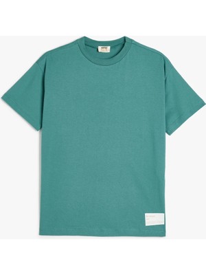 Koton Basic Tişört Kısa Kollu Yeşil Pamuklu Erkek Çocuk Günlük Stil Regular Fit