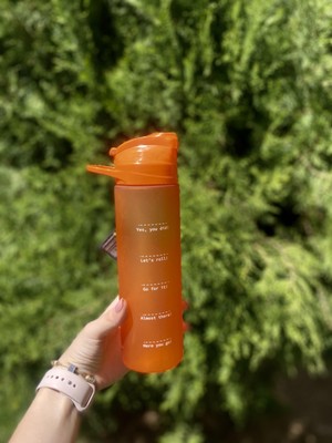 Gıpta 600 ml Unbetan Tritan Pipetli Matara Turuncu Renkli BPA İçermeyen Hafif Tasarım