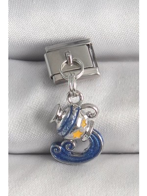 Renas Store 316L Çelik Gümüş Renk Sallantı Kova Burç Model Nomination Charm - TJ-BC1374