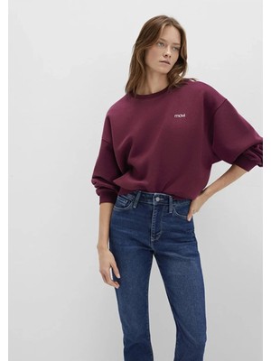 Mavi Mavi Logo Baskılı Bordo Sweatshirt 1S10490-90705